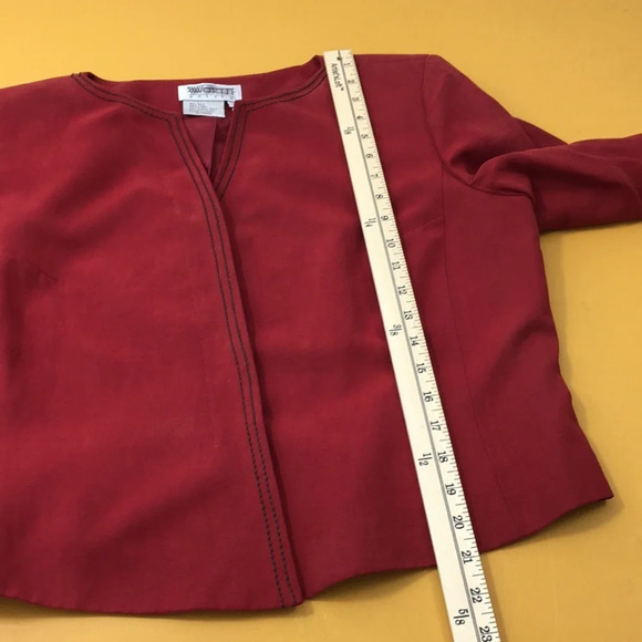 Worth‎ Red Henna Silk Linen Blazer Jacket - Picture 10 of 11